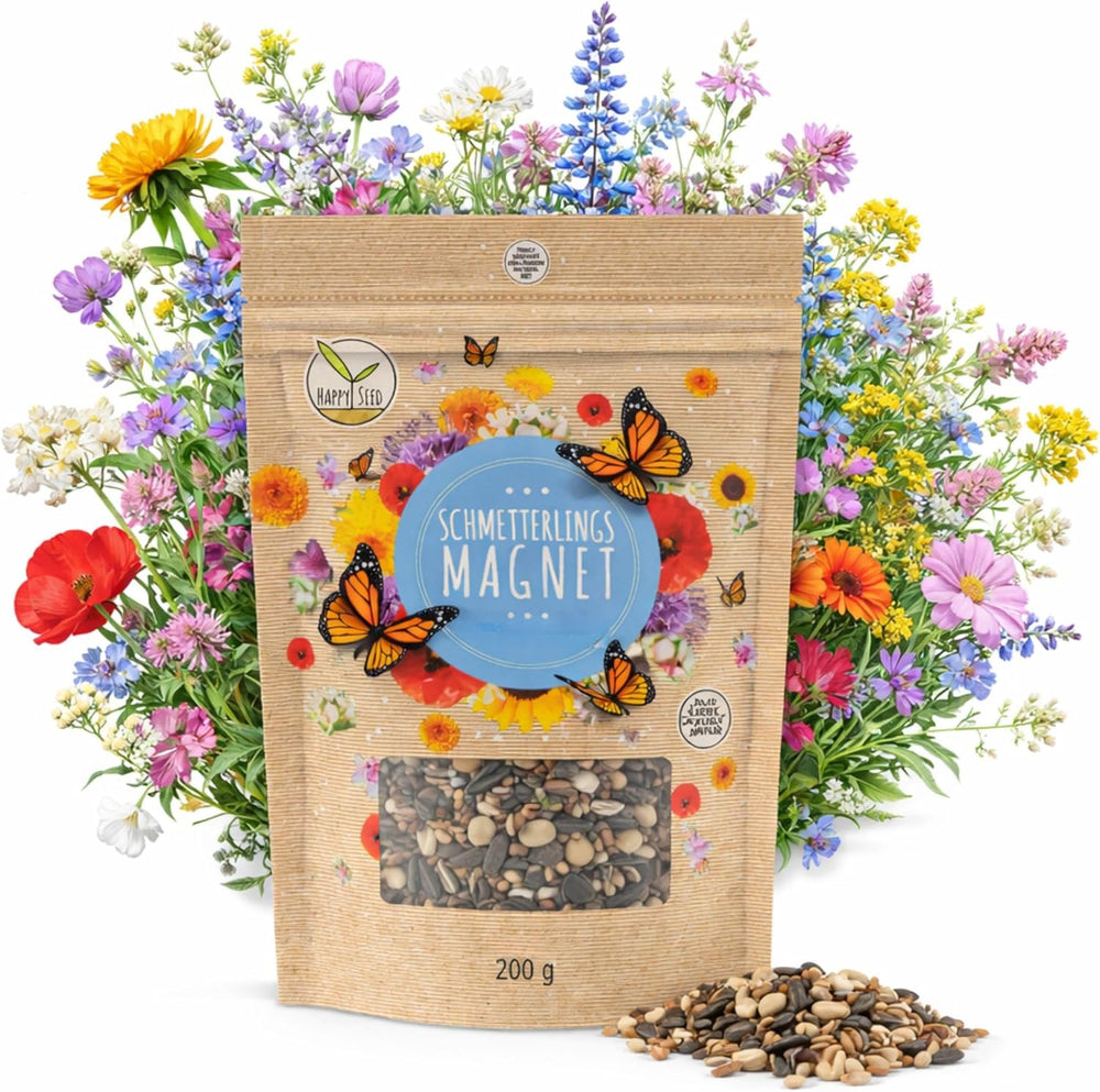 100g Butterfly Seeds for a Colorful Flower Meadow - Colorful and Nectar Rich Wild Flower Seed Mix for Butterflies