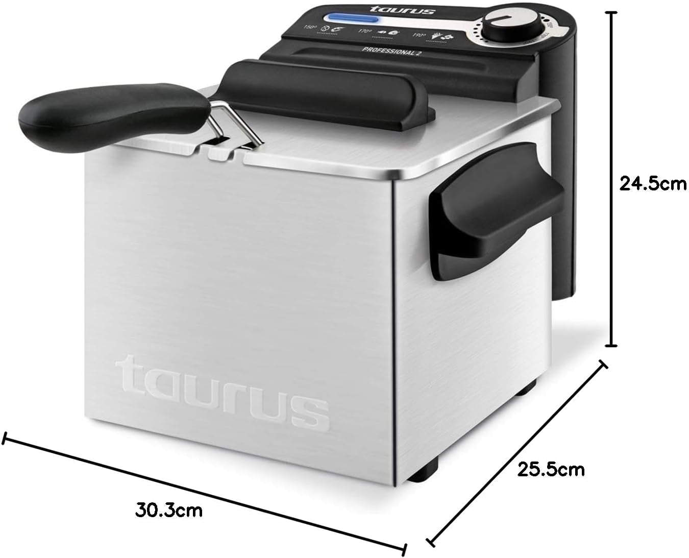 Taurus Professional 2 plus - Oil fryer, 2 liters, 1700 W, 18/8 stainless steel Appliances Naty Shop