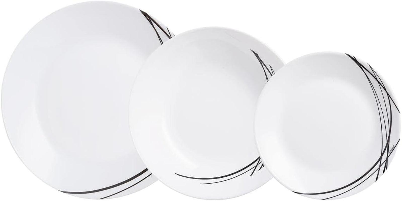 Luminarc Domitille Tafelservice, 18-Teilig, Opal, Keramik, Weiß Tableware sets Naty Shop Geschirr