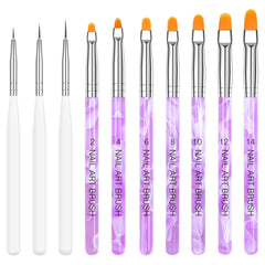 Nagel Pinsel Set, 10-Teilig Gelnägel Pinsel Nagellackstift Acrylpinsel Für UV Gel Nägel Acrylfingernägel Nailart Maniküre Nageldesign Zubehör