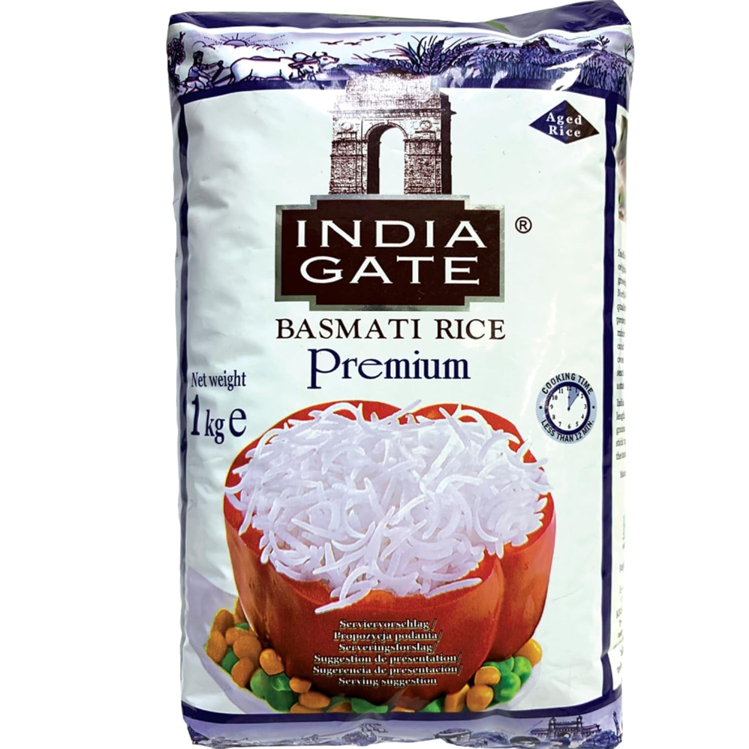 INDIA GATE Premium Basmati Rice – Long grain fine, aromatic rice from India, fine long grain (1 x 5 kg)