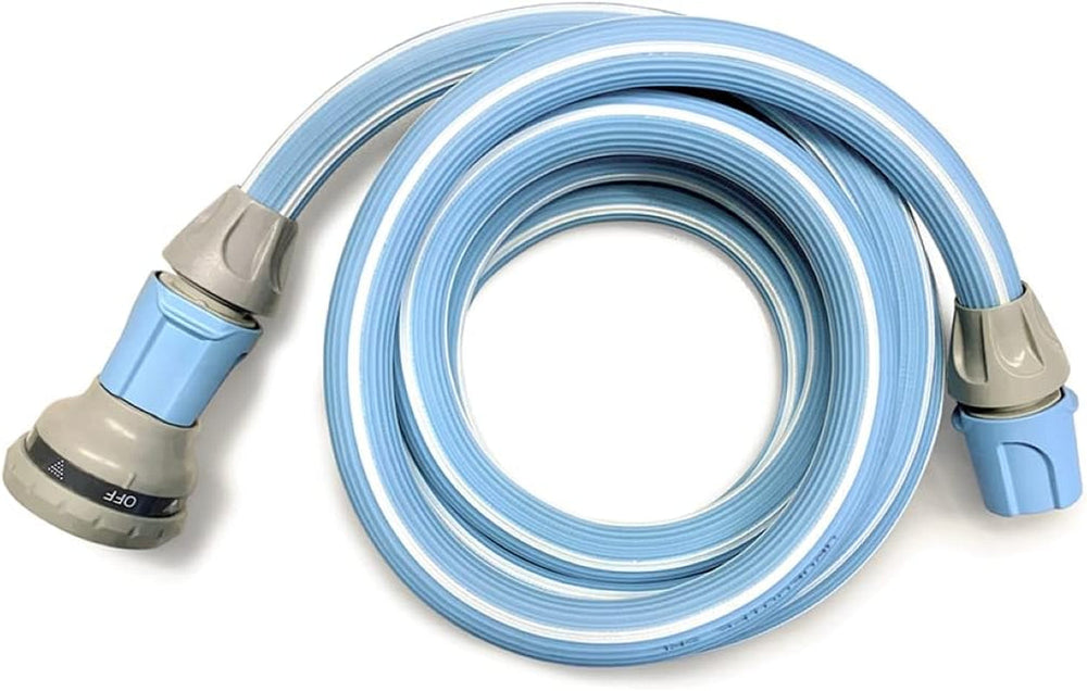 Furtun de grădină extensibil Magic Blue Hose, 20 de metri, cu sac și duză de pulverizare