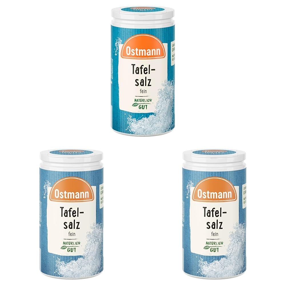 Ostmann Gewürze - Table salt | Feines Speisesalz zum Nachsalzen | Mit praktischem Streuaufsatz | Natural Ingredients | 90 g in Der Streudose