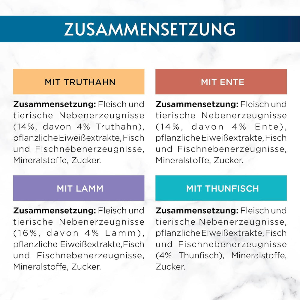 Hrană umedă pentru pisici Gourmet Perle Select Strips, mix variat, pachet de 12 (12 x 4 pliculețe a câte 85 g fiecare)