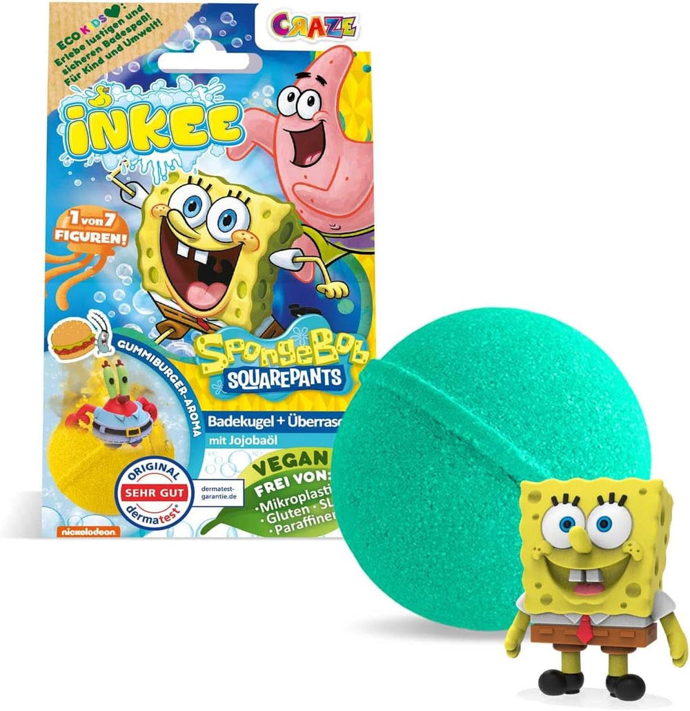 INKEE Spongebob Surprise Kids Bath Bomb Spongebob Squarepants Collectible 80 Grams Naty Shop Spongebob Surprise Bath Bomb