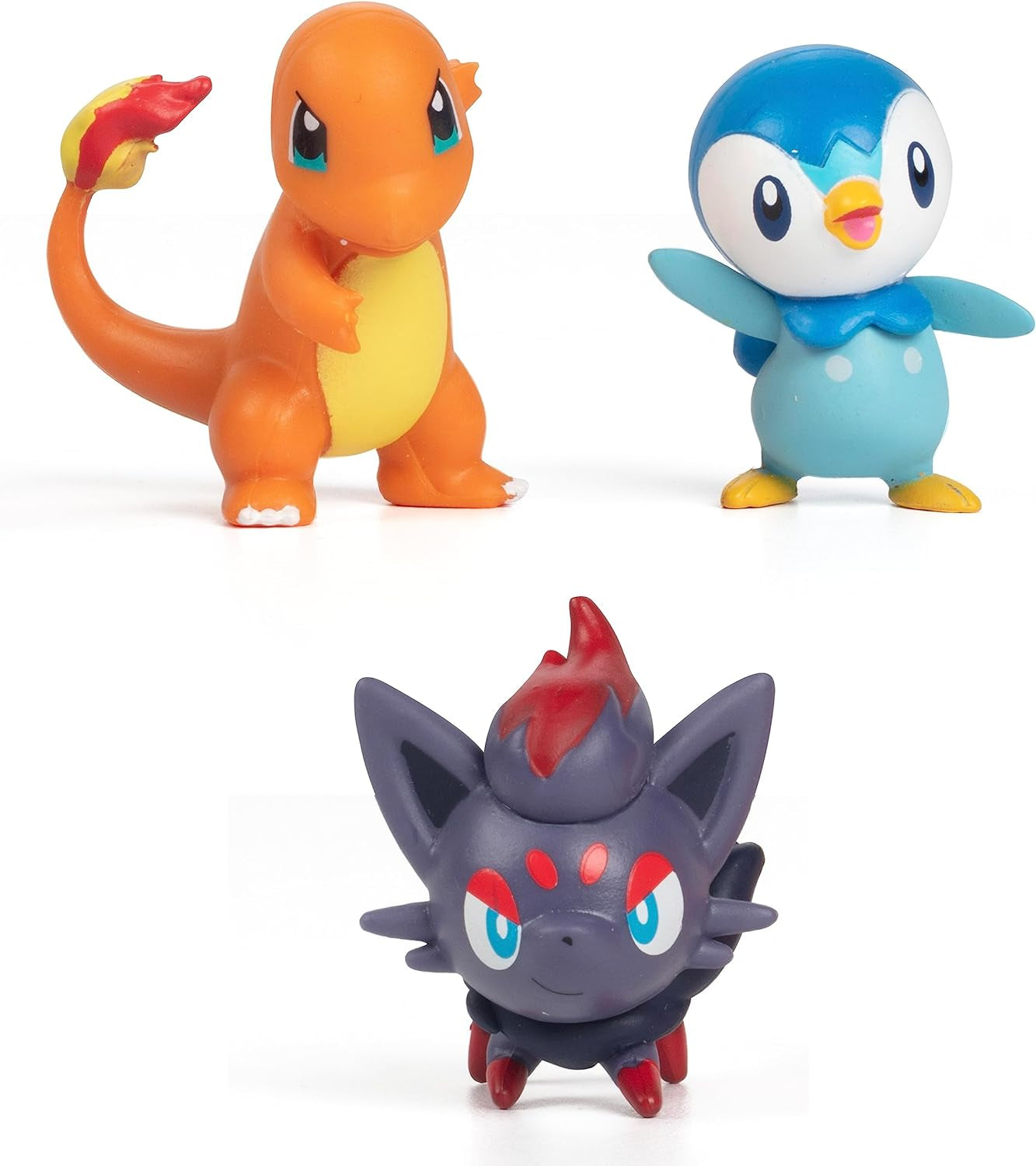 Pokémon Battle Ready! 6 Piece Figure Set - 11.4 Cm Ash & Launching Pikachu, 5.1 Cm Charmander, Rowlet, Piplup, Zorua - Officially Licensed - Easter Gift for Kids, Boys, Girls Action Figures Naty Shop