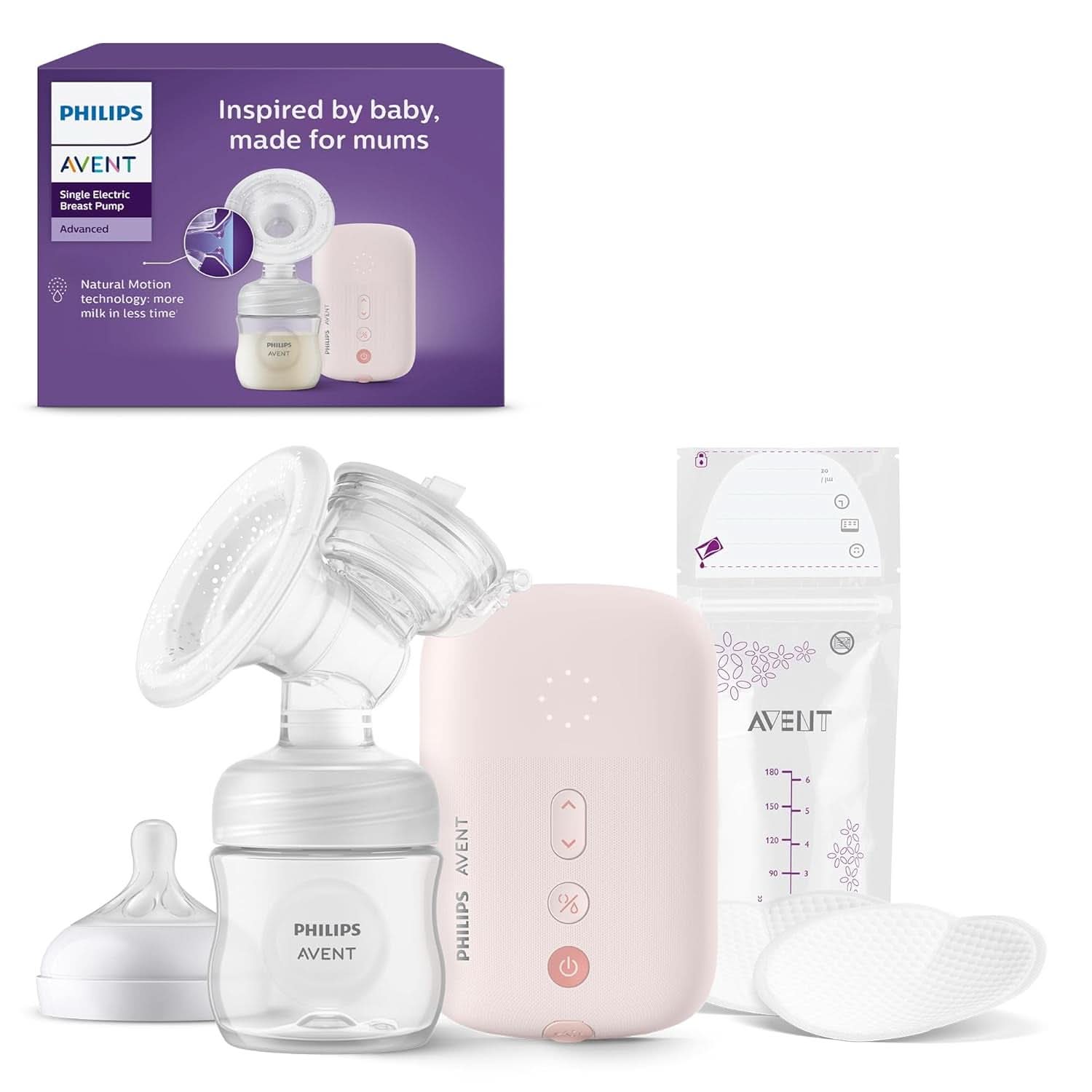 Philips Avent individual electronic breast pump - with Natural Motion technology, comfortable silicone cushion Accessories Food and Breastfeeding Bebe Naty Shop Scf395/31
