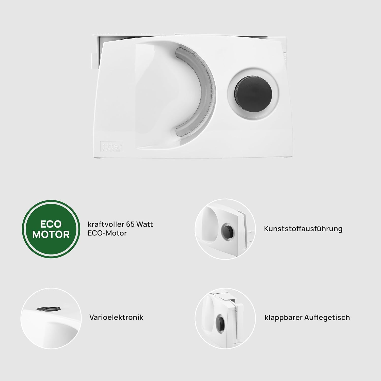 Ritter Markant 05 Multifunctional Folding Electric Bread Slicer and Slicer with Eco-Motor Made in Germany Shredders and Slicers Naty Shop