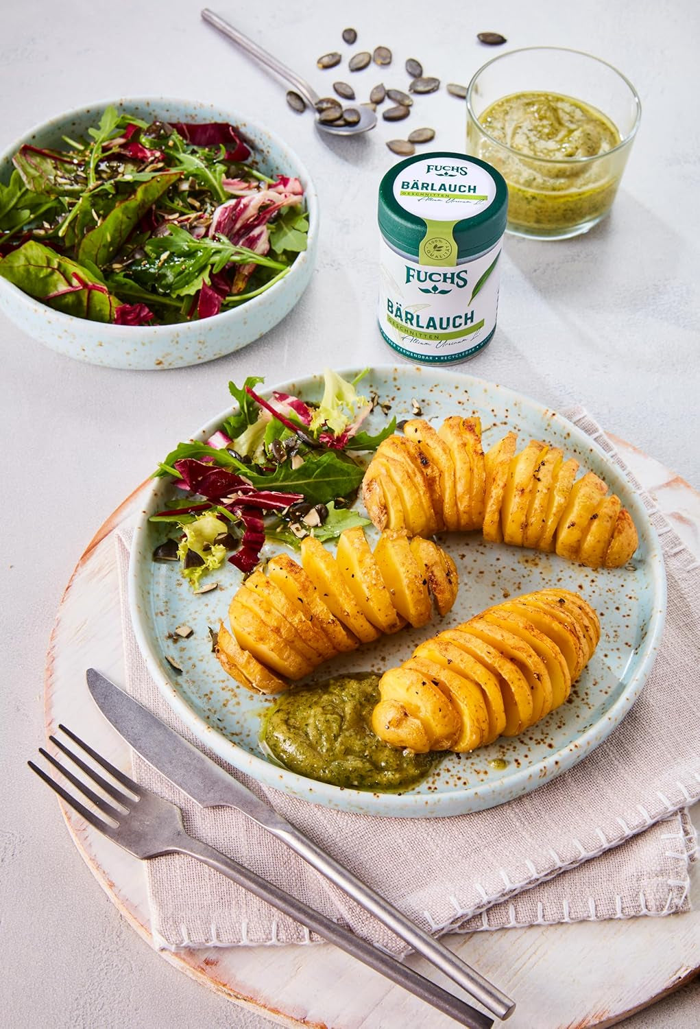 Fuchs Gewürze - Bärlauch geschnitten - würzige Schärfe für Quark-Dips, Frischkäse oder Risotto - natural ingredients - 8 g in wiederverwendbarer, recyclebarer Dose