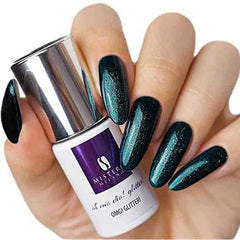 Mistero Milano UV Glitter Nail Polish - LED Nail Polish - Glitter Hybrid - Full Coverage - 7ml Into the Dark Night