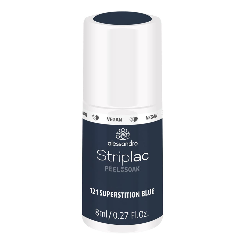 UV nail polish alessandro Striplac Midnight Black – Delicate and long-lasting – Easy removal thanks to peel-off removal technology – Vegan and cruelty-free – 8 ml