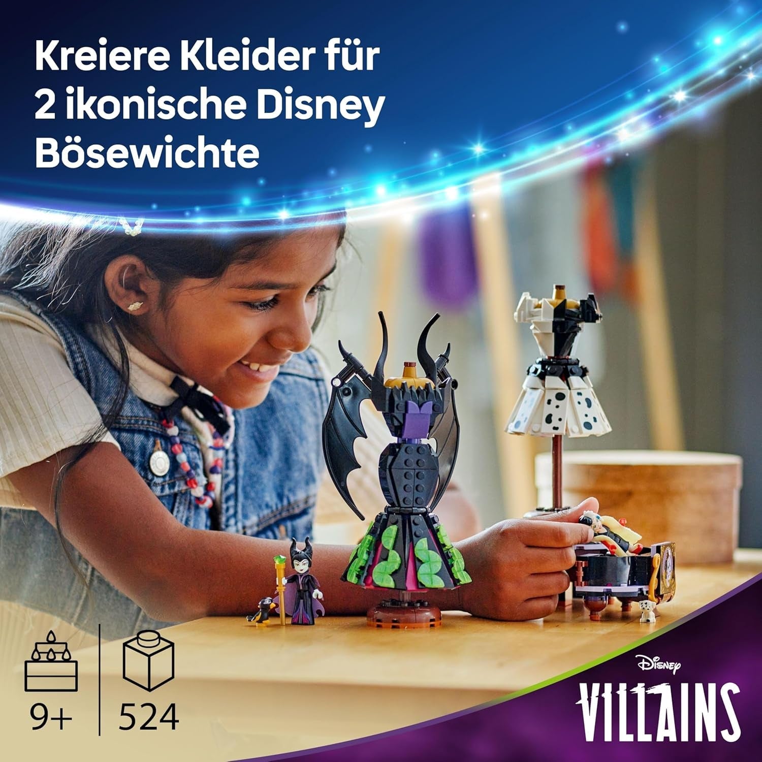 LEGO Ç€ Disney Villains The Dresses Of Maleficent And Cruella De Vil - Toy for boys and girls from 9 years - Incl. 2 Mini Dolls and 2 Animal Figures - Birthday Gift for Fans 43262 Building Sets Besuche den LEGO-Store