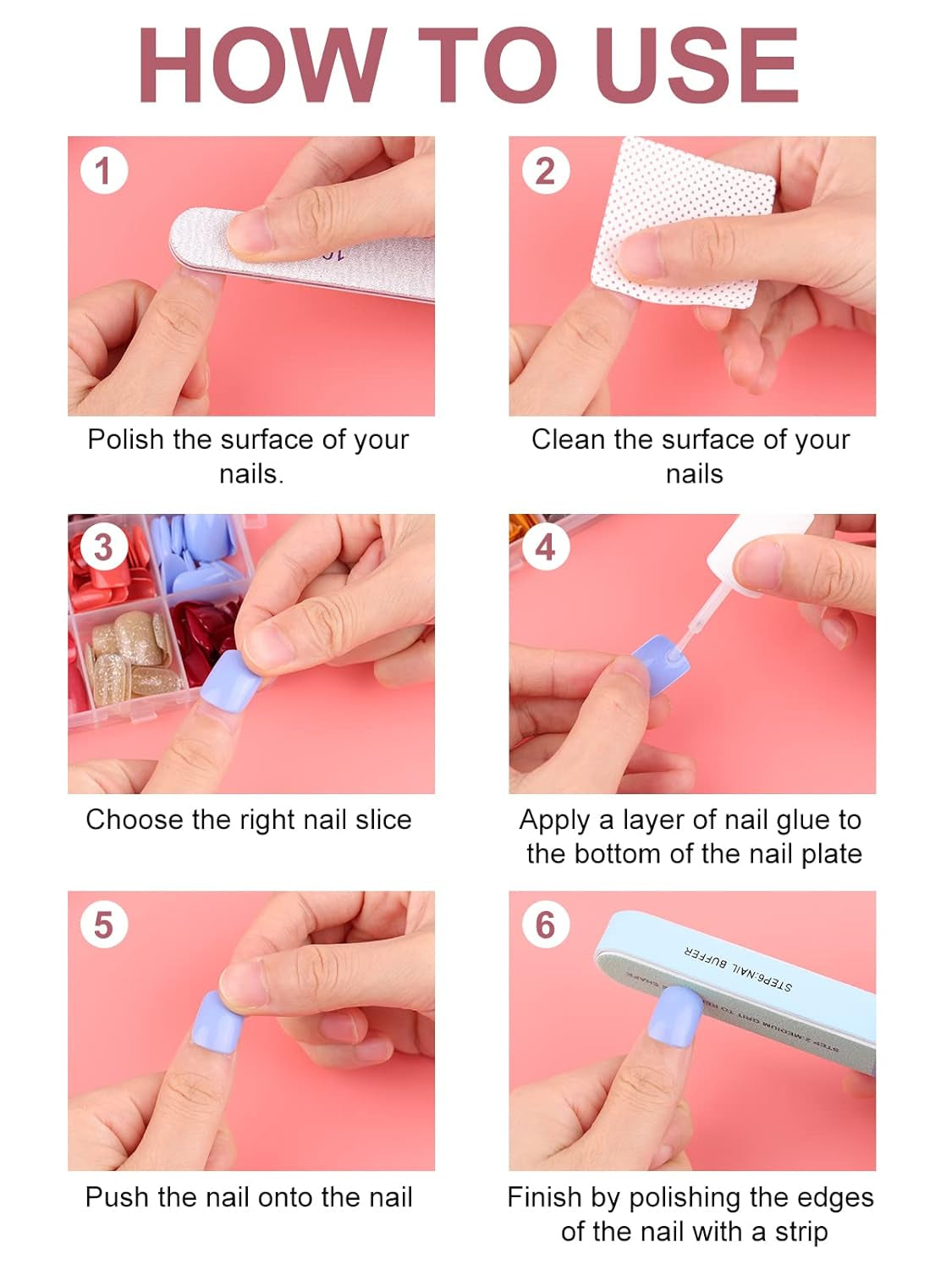 EBANKU 576 bucăți unghii scurte prin presare cu lipici de unghii, 12 culori unghii artificiale mate scurte, 8 unghii artificiale strălucitoare scurte, 4 unghii artificiale cu sclipici