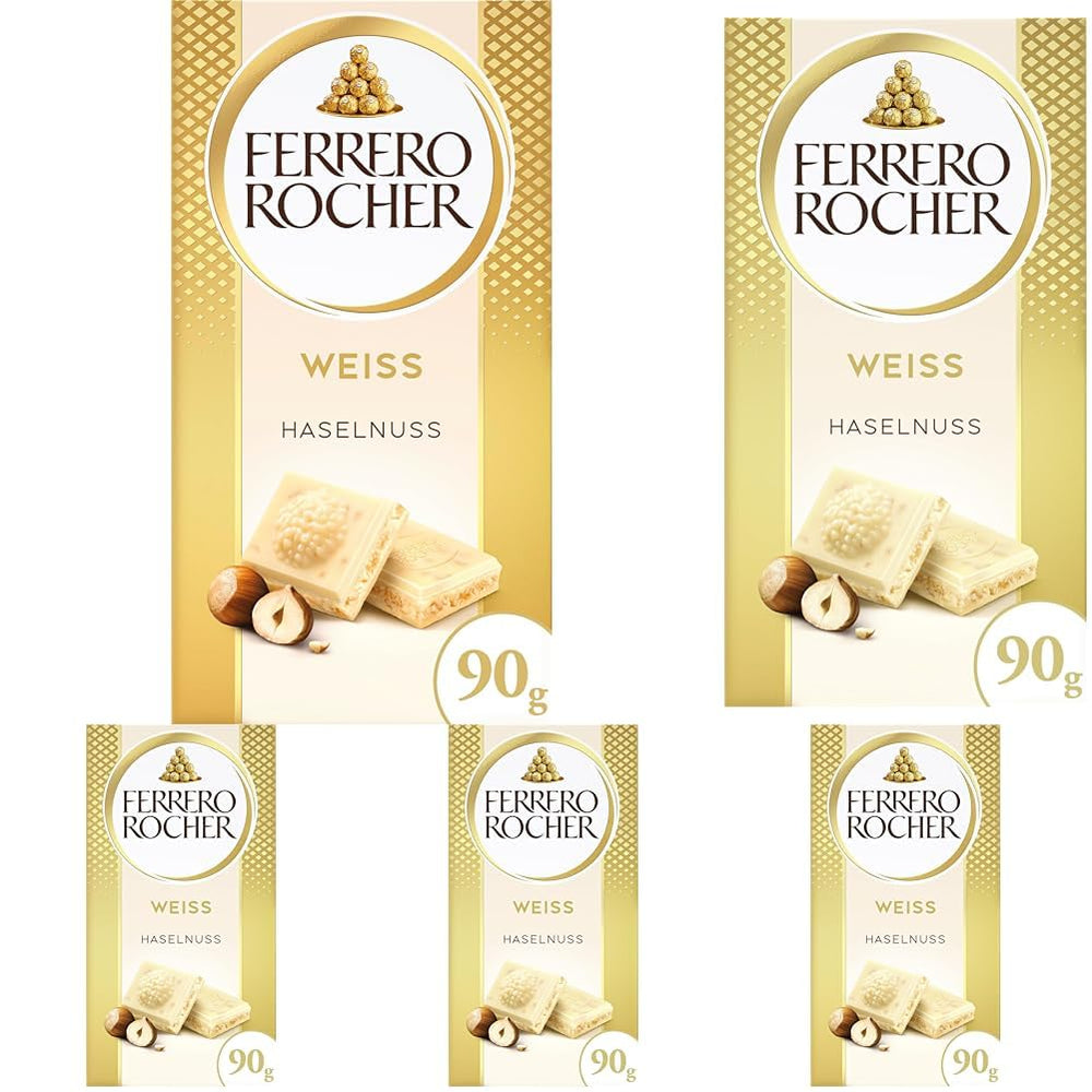 Ferrero Rocher Bar - White Chocolate with Hazelnut - Valentine's Day Gift for Him and Her - 1 Chocolate Bar x 90g