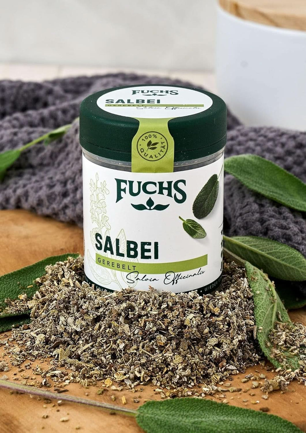 Fuchs, Sage, Sour note, delicately bitter for Ravioli or Gnocchi, 14 grams Condiments Naty Shop
