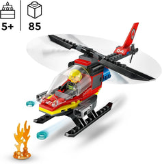 LEGO City Fire Brigade Helicopter, helicopter toy and pilot figure set, fire helicopter for an imaginative play experience, gift for children, boys and girls from 5 years old 60411 Building sets Besuche den LEGO-Store