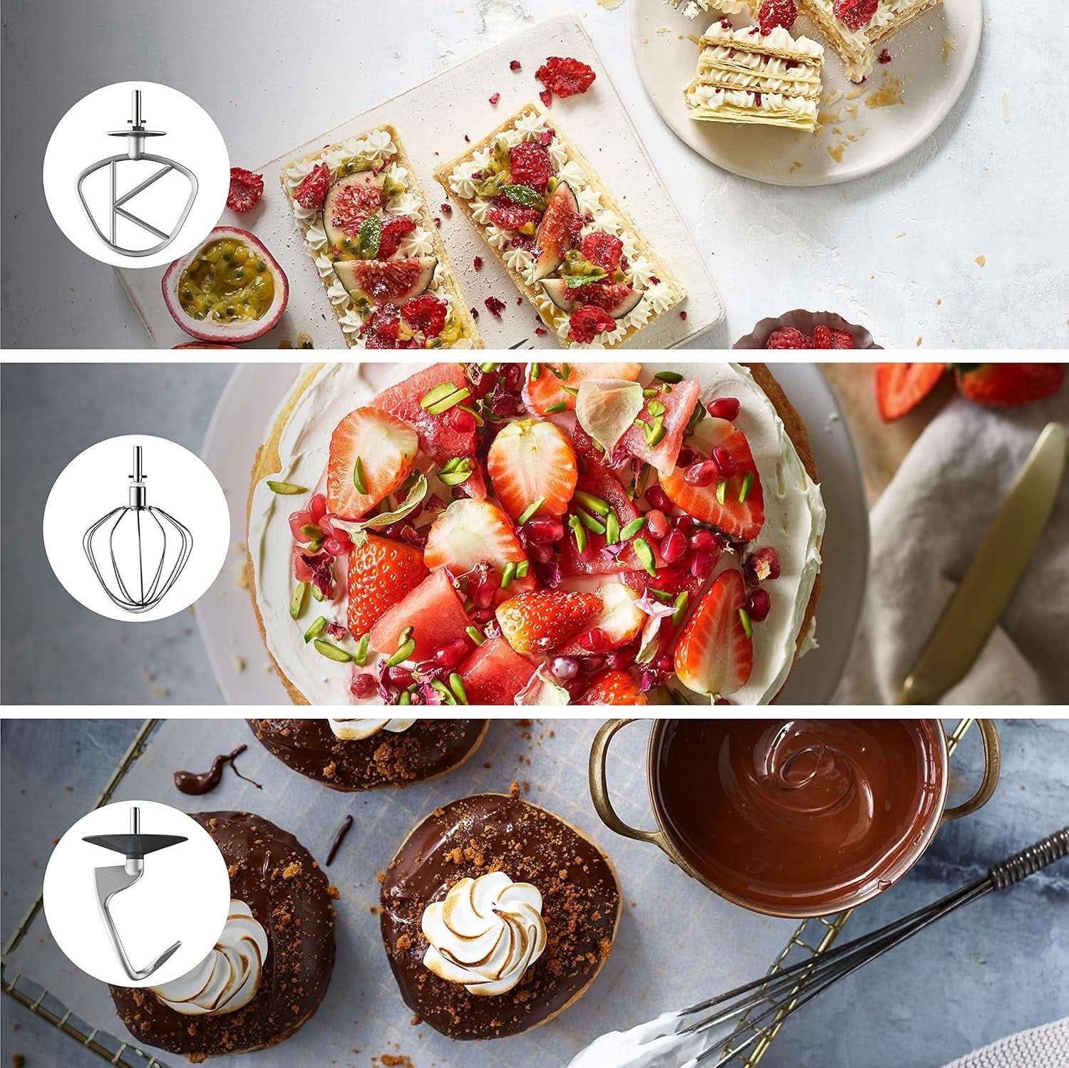 Kenwood Titanium Chef Baker KVC65.001WH, Küchenmaschine Mit Integrierter Waage, 1200 Watt, Inkl. 3-Teiligem Patisserie-Set, Spatula & Spritzschutz, Weiß Mother and Child Naty Shop