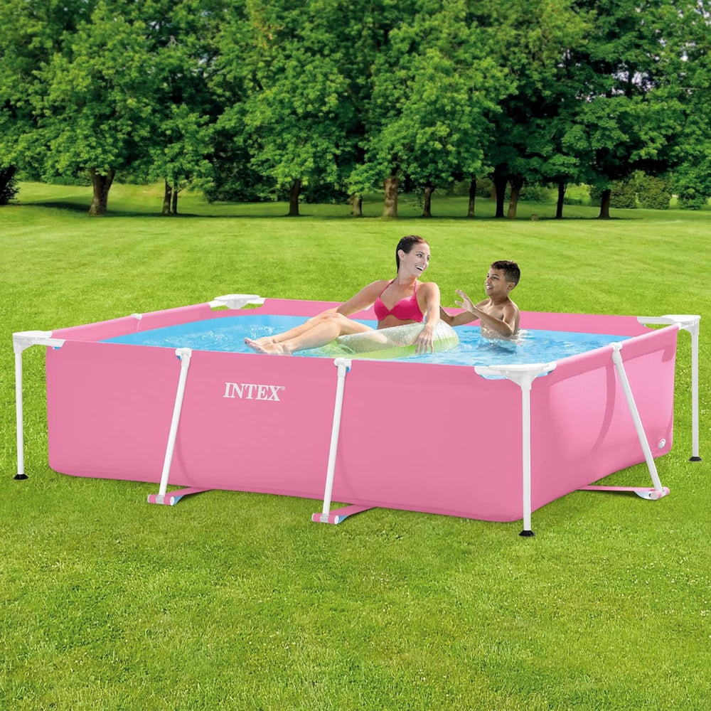 Intex 28266NP - Piscină supraterană dreptunghiulară cu cadru, 1662 L, oțel și PVC, roz, 220x150x60 cm