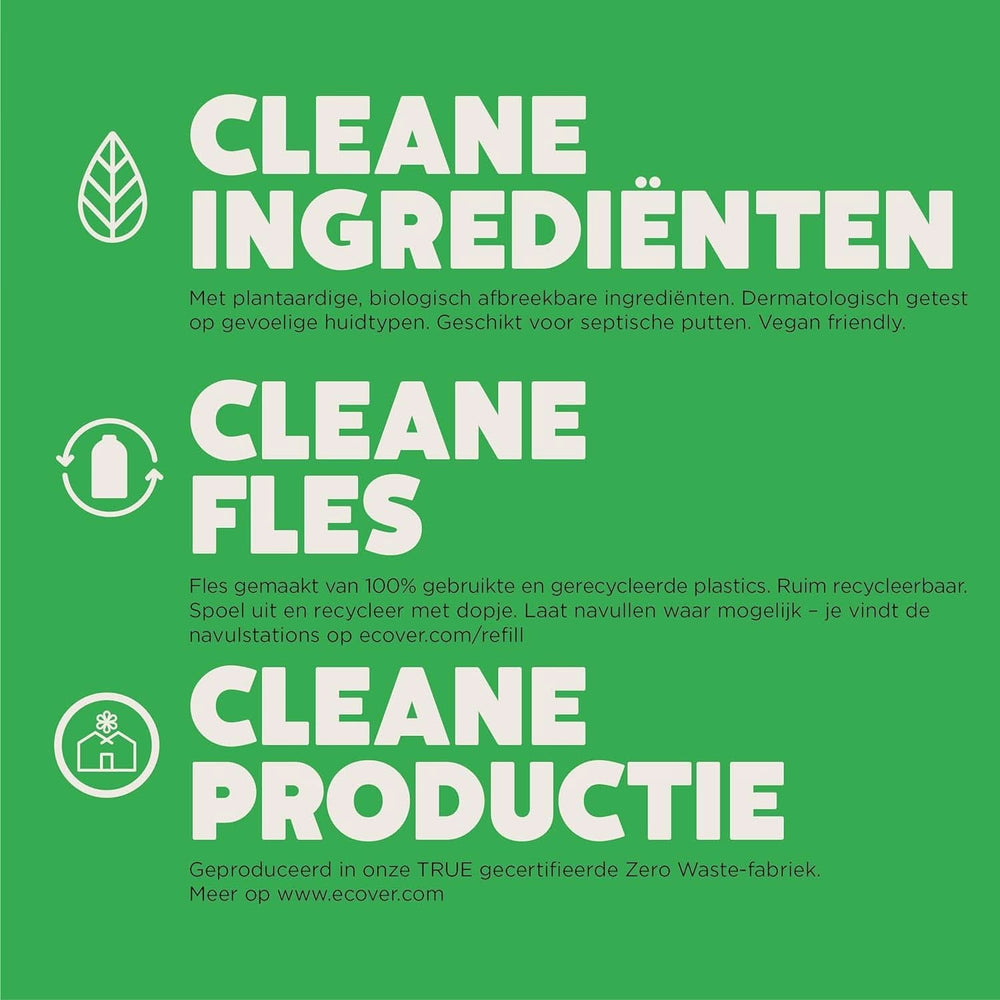 Ecover Delicate Detergent Black & Dark - Lime & Lotus (5 litri, 111 spalari), Detergent lichid cu ingrediente vegetale pentru rufe închise la culoare Naty Shop