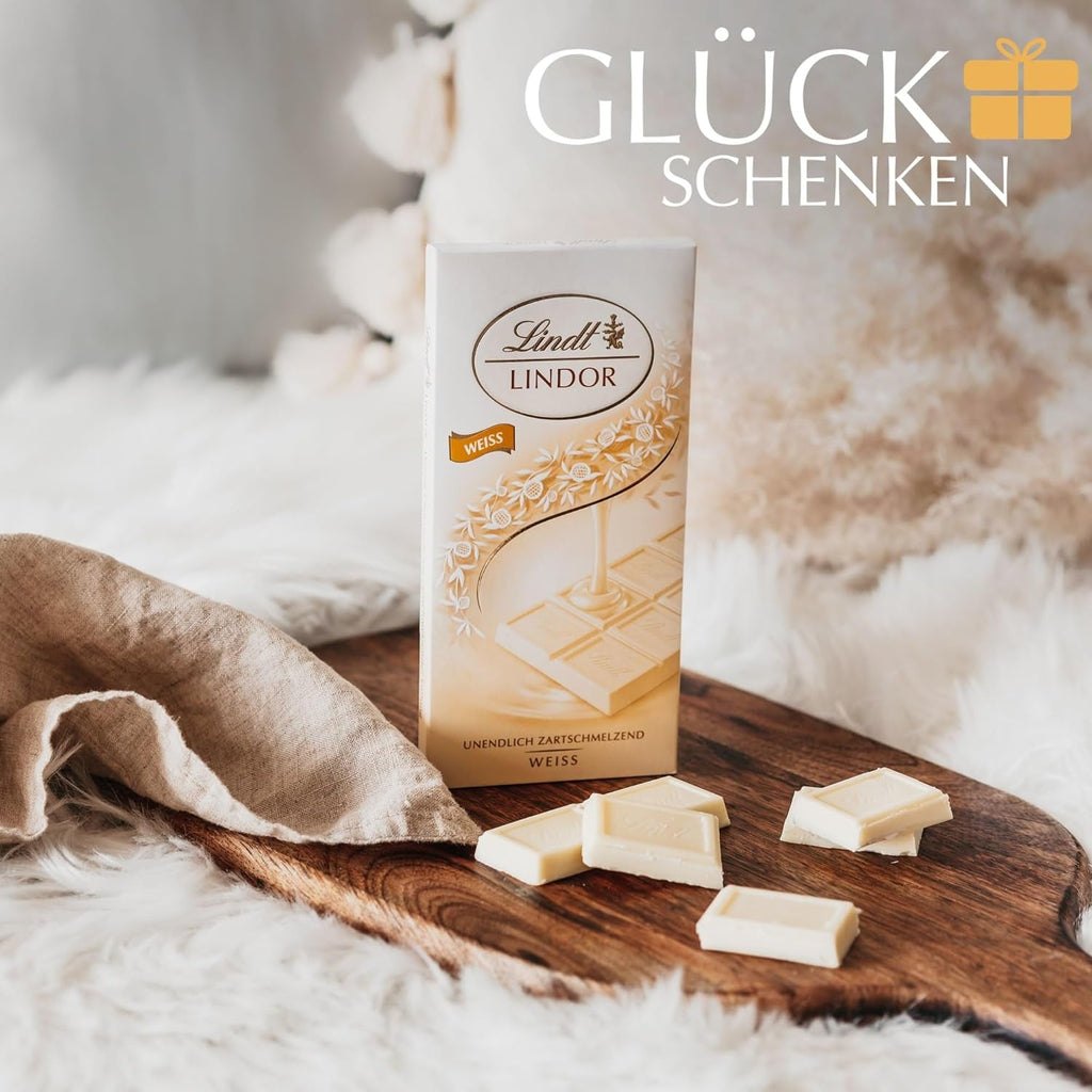 Ciocolată Lindt LINDOR White, 100 grame Bomboane de Ciocolata Naty Shop