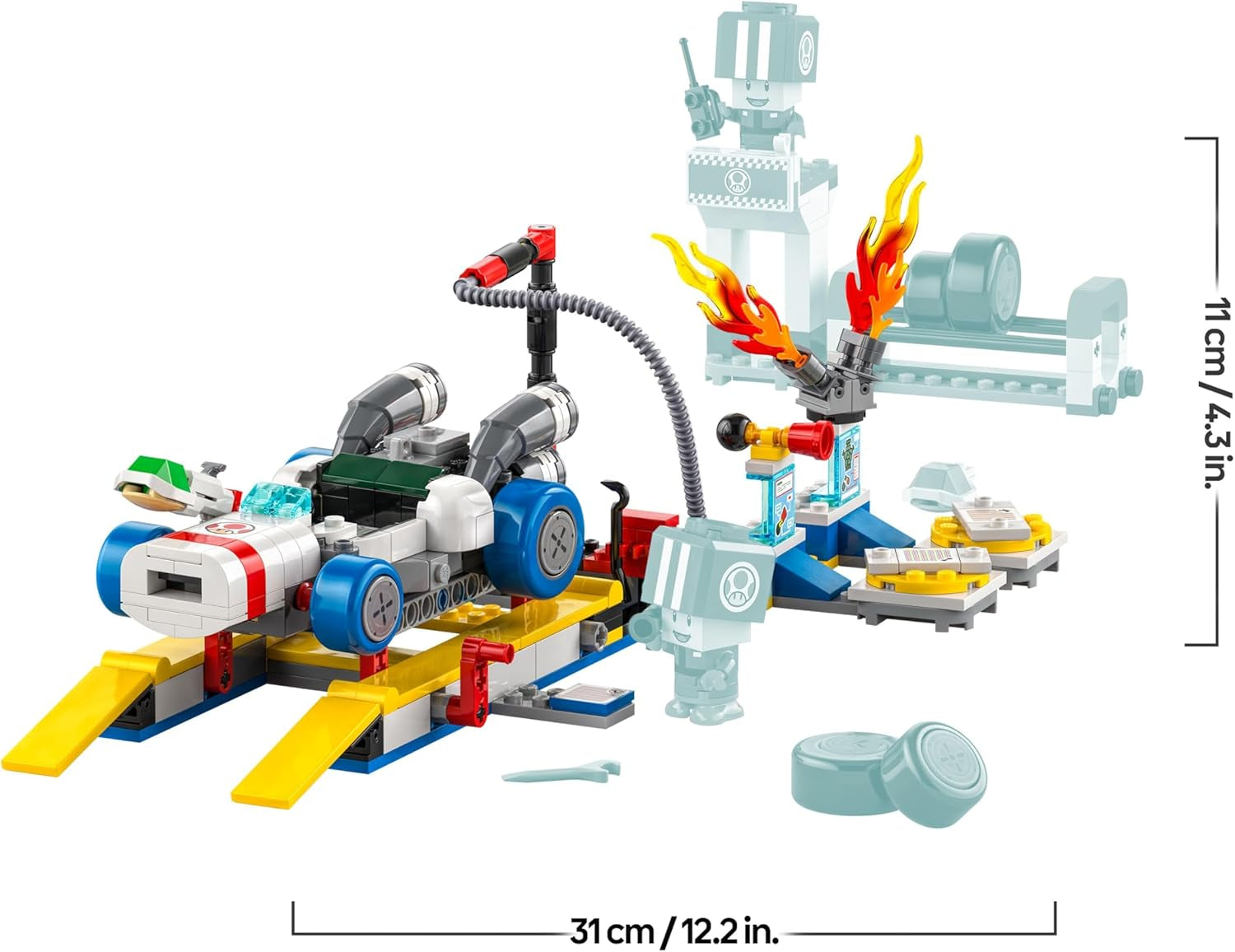 LEGO Super Mario: Mario Kart – Toad's Garage Set, Nintendo Mechanic Toy with 2 Blue Toad Character Figures for Independent Play, Birthday Gift for Boys, Girls and Gamers Aged 8 Plus 72035