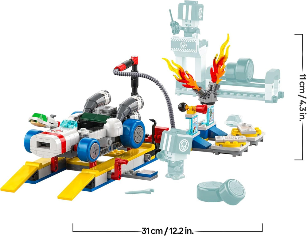 LEGO Super Mario: Mario Kart – Toad's Garage Set, Nintendo Mechanic Toy with 2 Blue Toad Character Figures for Independent Play, Birthday Gift for Boys, Girls and Gamers Aged 8 Plus 72035