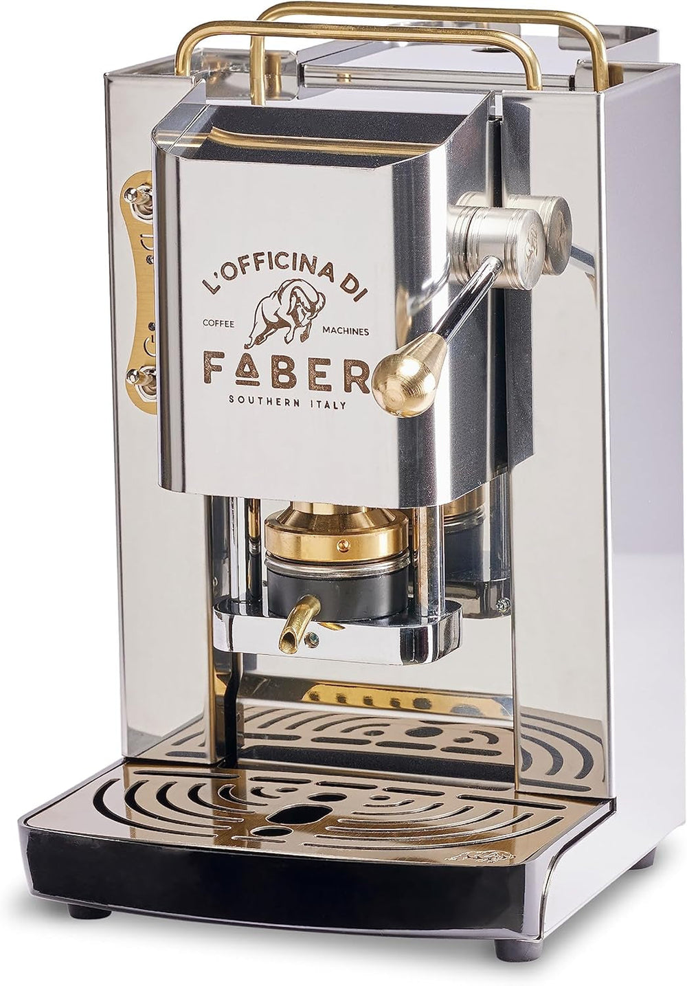 Espressor Faber Pro Deluxe din alamă cu capsule de hârtie Ese 44 mm