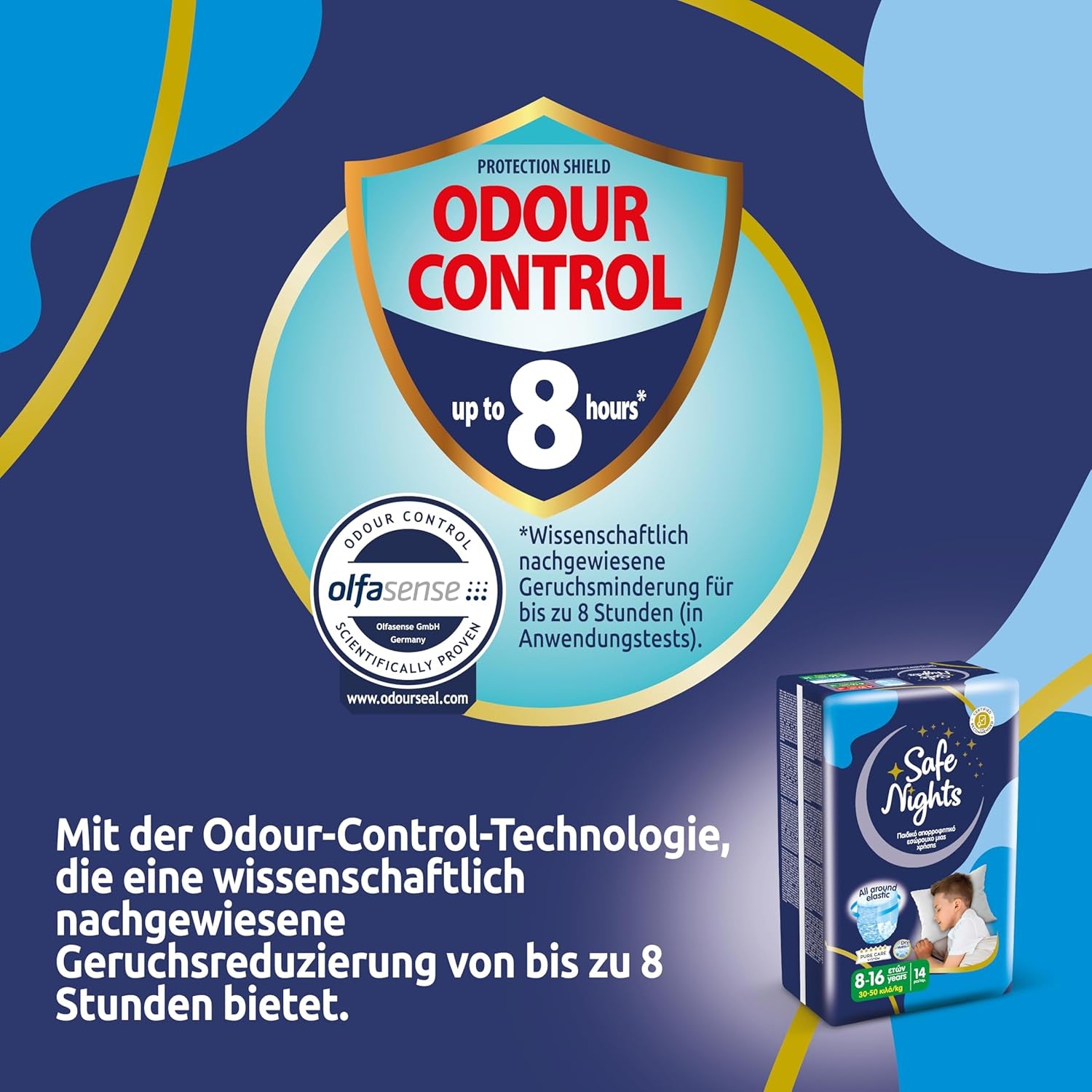 Safe Nights Boy, night pants for ages 8-16 years (30-50 kg), 84 pieces