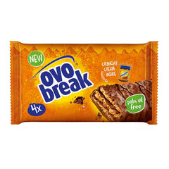 Ovomaltine OVO BREAK Wafer and Chocolate Bar - a crunchy snack with the unmistakable taste of our popular Creme Crocante, naturally without palm oil (4 x 39g)