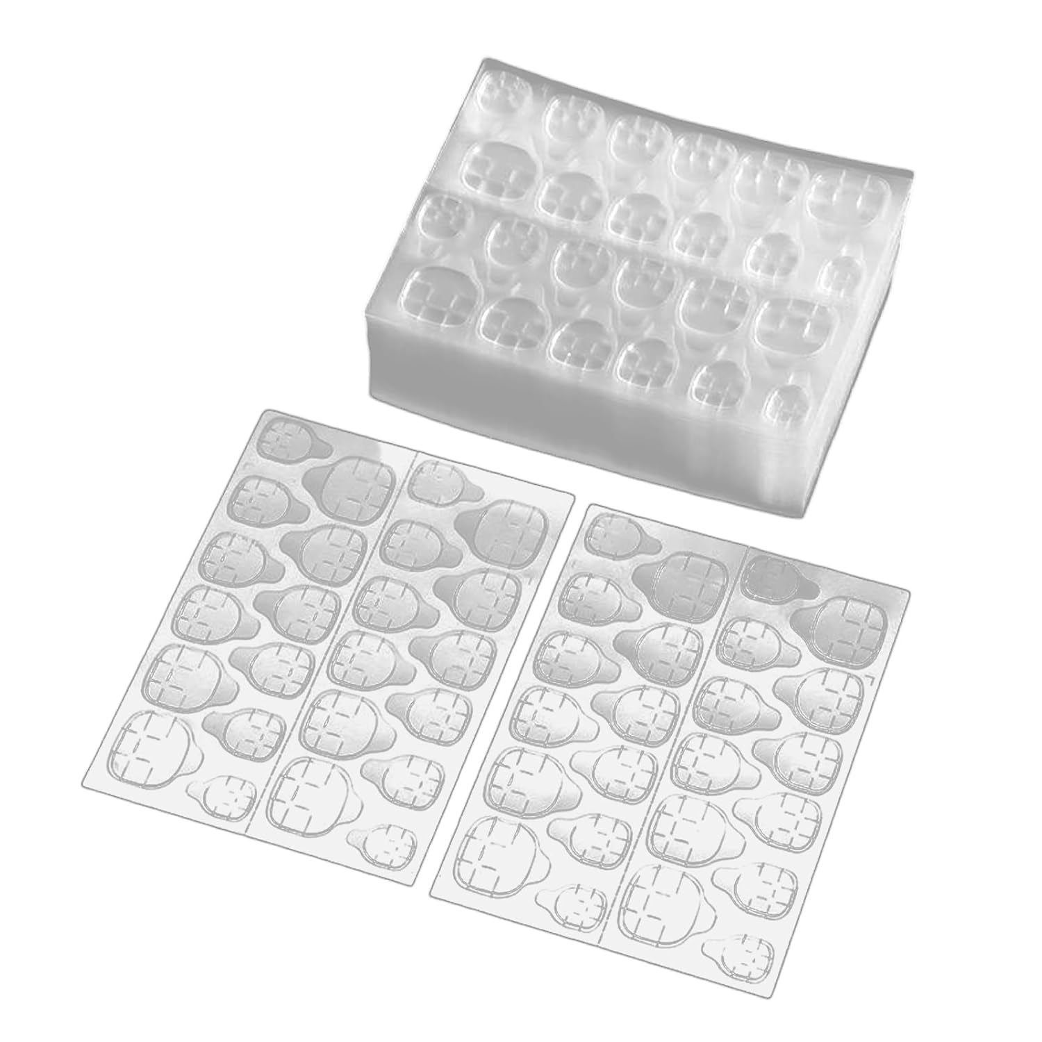 20 de tablete adezive pentru unghii cu jeleu – tampoane adezive transparente, puternice, cu două fețe, impermeabile, reutilizabile, pentru unghii prinse prin presare, set manichiură DIY, accesorii pentru unghii