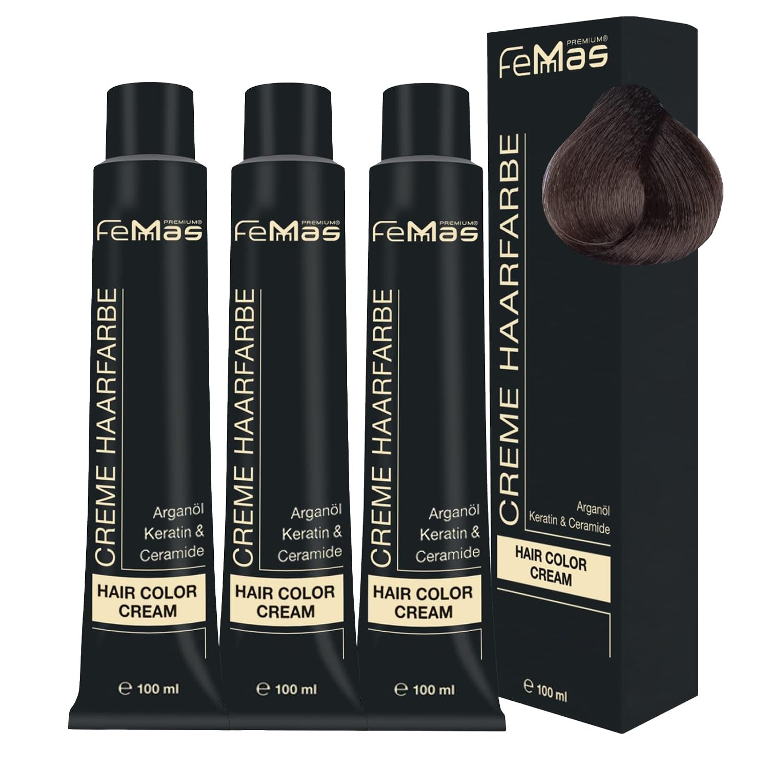 FemMas Hair Colour Pure & Mix Red I Cremă profesională cu ulei de argan, keratină și ceramide I Ca o vopsea de păr permanentă sau nuanță pentru rezultate radiante, de lungă durată I 100 ml