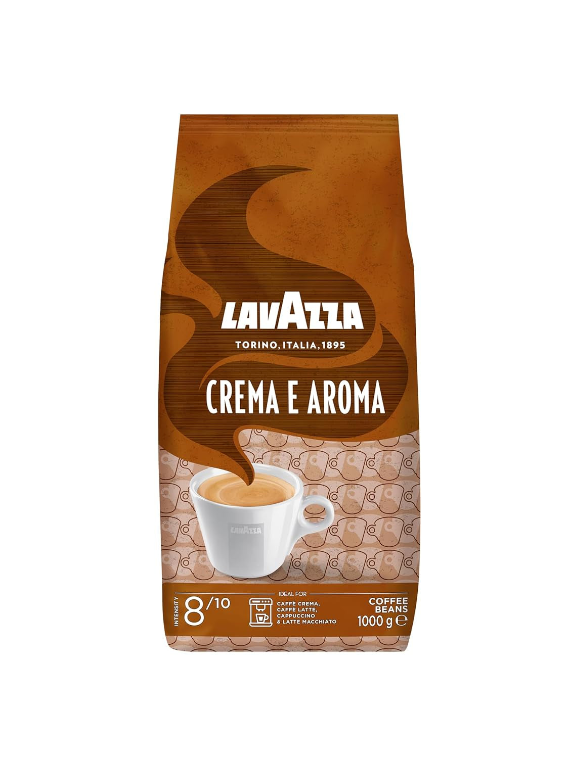 Lavazza, Crema E Aroma, boabe de cafea Arabica și Robusta, ideale pentru mașinile Espresso Cafea Naty Shop 1 Kg Crema E Aroma