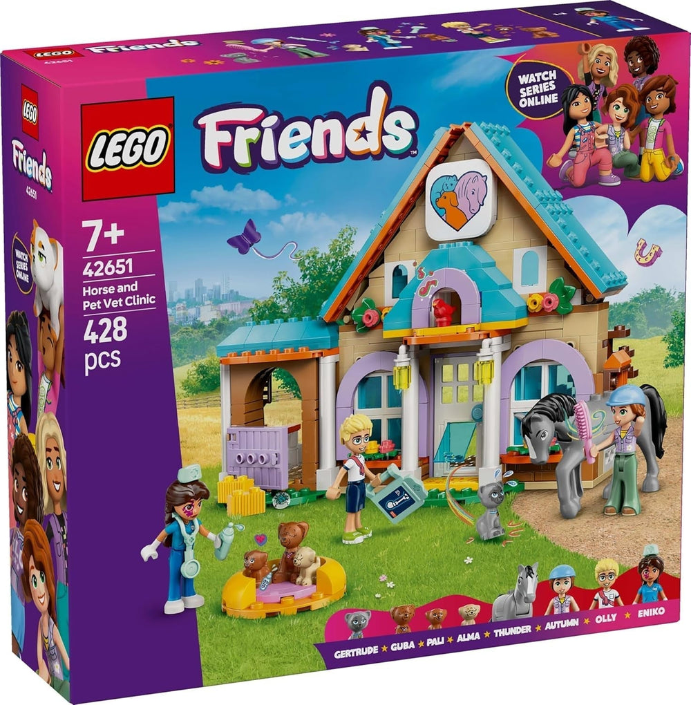 LEGO Friends Veterinary Cabinet for Horses and Pets, Building and Play Set for Imaginative Role Play with 3 Minifigures and 5 Animal Figures, Gift Idea for Girls 7 Years Old 42651 Building Sets Besuche den LEGO-Store