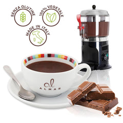 Italian hot chocolate Cortina TART BITTER CHOCOLATE, 15 sachets X 30 grams Cocoa and Hot Chocolate Naty Shop