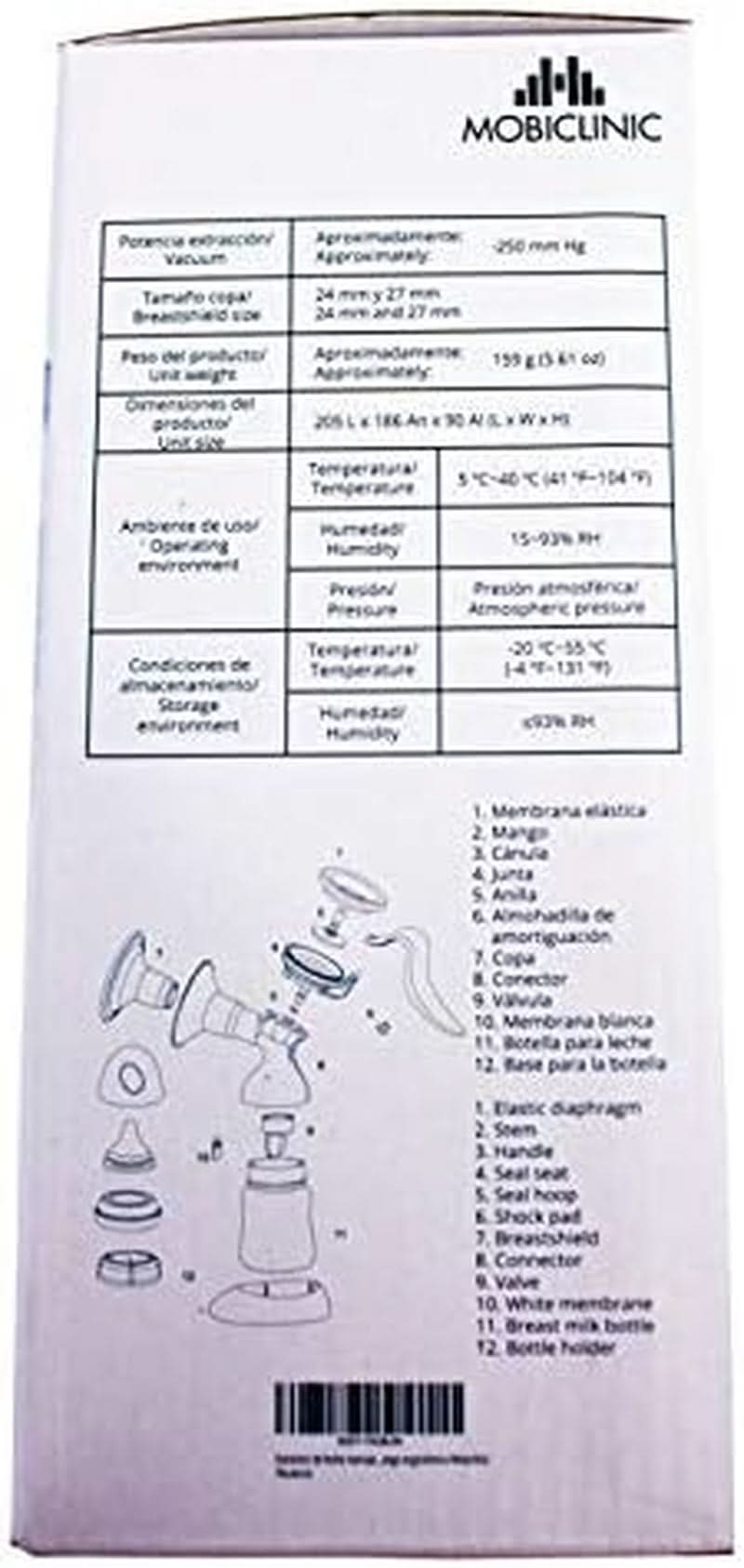 Mobiclinic ®, Manual breast pump, European brand, ergonomic handle Accessories Food and Breastfeeding Bebe Naty Shop