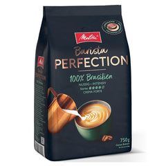 Melitta Barista Perfection 100% Brazilia, boabe de cafea întregi, cafea de origine unică, 100% Arabica, prăjire lentă cu tambur, Crema Forte, tărie 4 Cafea Naty Shop Brazilia 750 grame