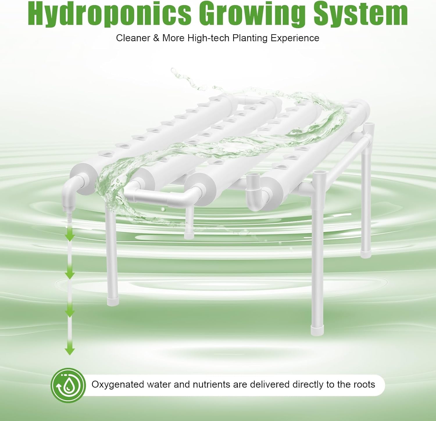 36 Planter Hydroponic Grow Kit, 100×50×30cm Hydroponic Grow Kit, Water Pump Hydroponic Grow System, PVC-U Soilless Plant Grow Systems