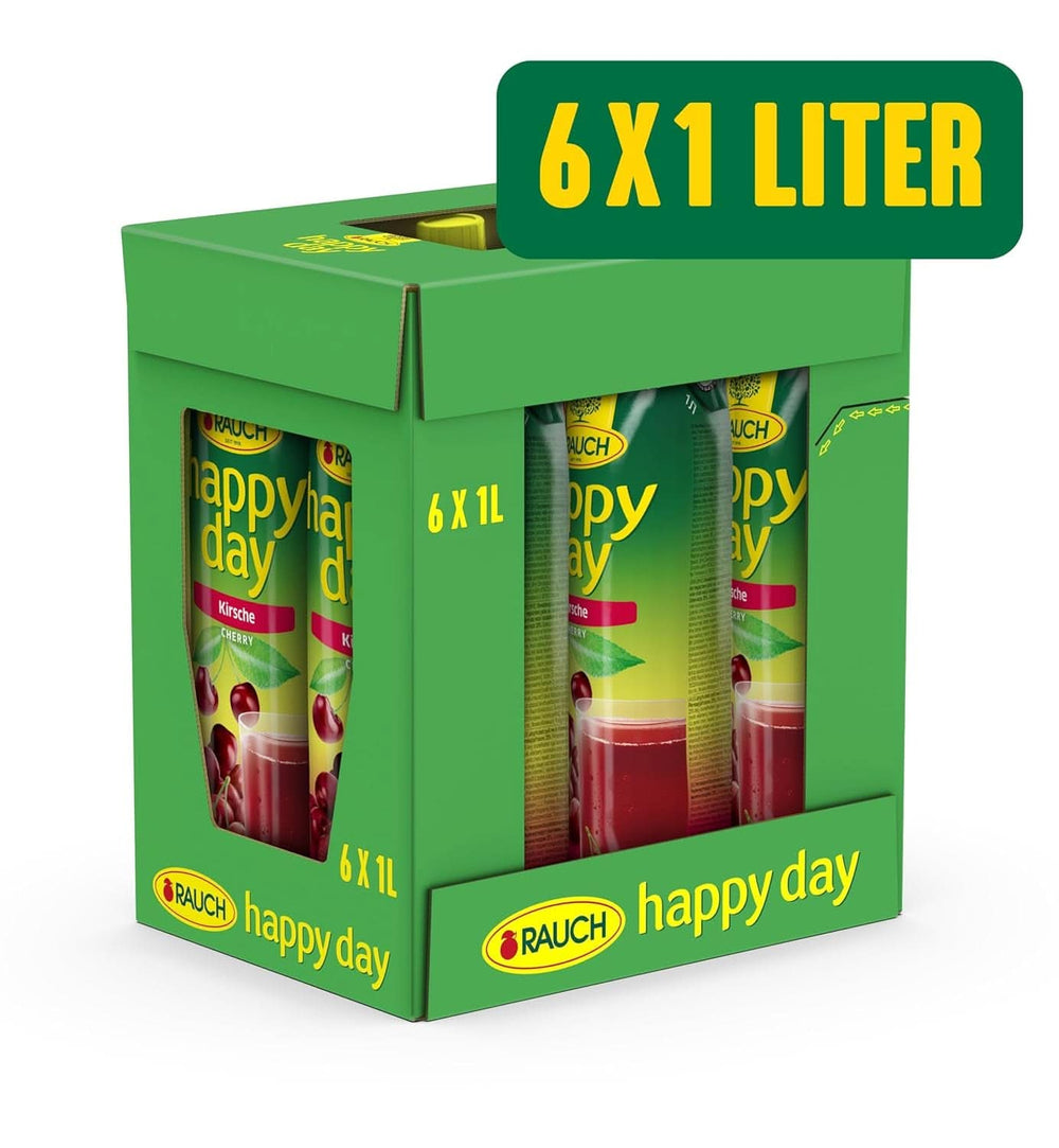 Rauch Happy Day Cherry | From selected sour cherries | 6X 1 liter, Tetra Prisma Naty Shop