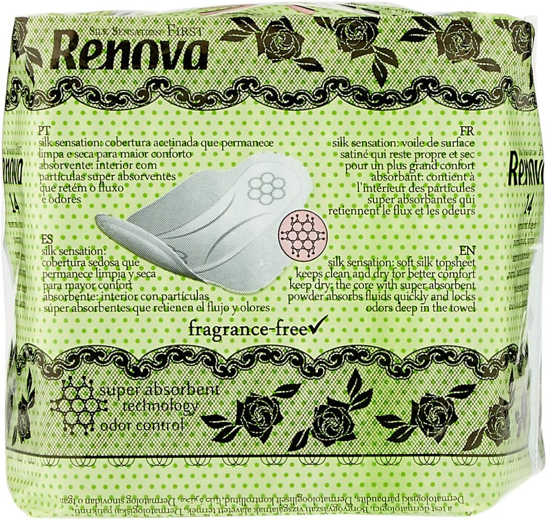 Renova Primele Comprese Normale Cu Aripi | 14 Comprese | Ultra Subțiri Și Super Absorbante