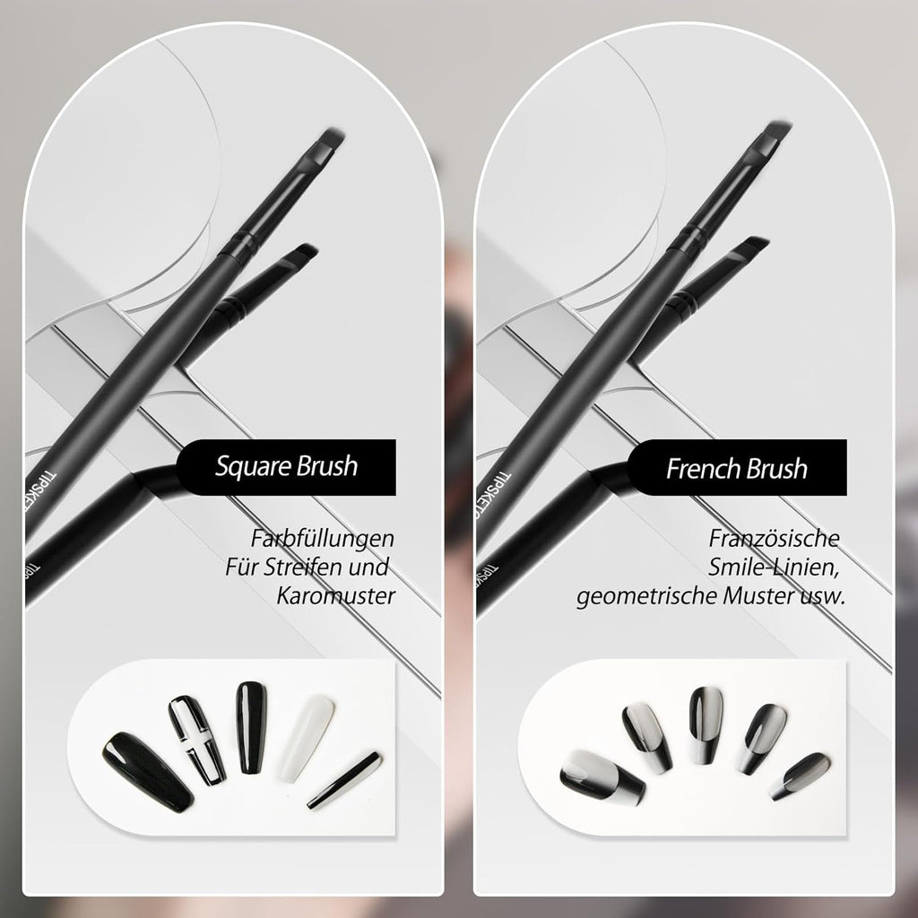Nagel Pinsel 8 Stück Pinsel Für Gelnägel,Nageldesign Gel Pinsel Dotting Painting Line Pen Für Nagellack Gel Acryl Nagel Pinsel Nailart Kit Acryl Pinsel Fineliner Nägel Selber Machen