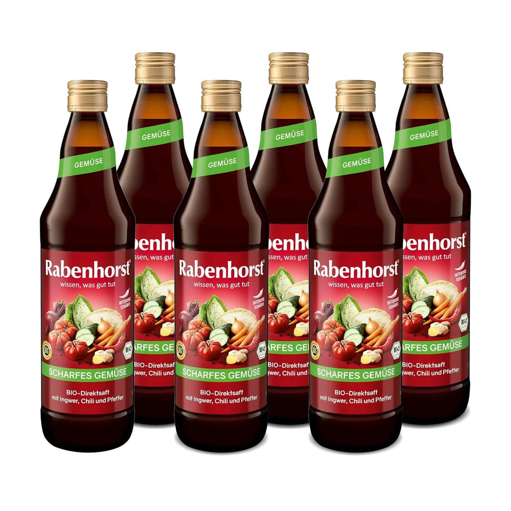 RABENHORST (6 x 700 ml) - High-quality vegetable juice from various vegetables with an intense spicy flavor Non-alcoholic drinks Naty Shop