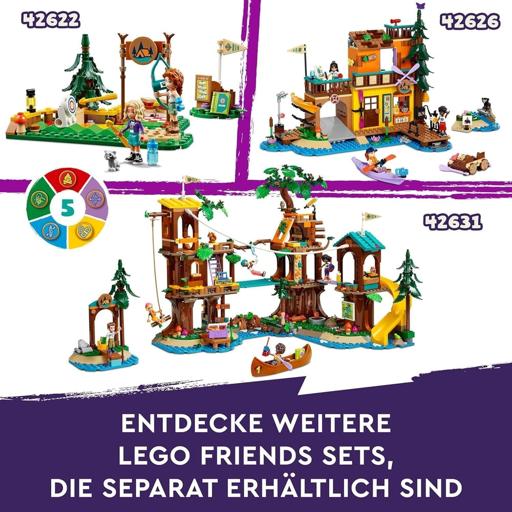 LEGO Friends Tree House At Adventure Camp, Playset for Girls and Boys 8 Years Old with 5 Figures and 5 Animals, Gift Idea for Creative Games, Sports Toys, Doll House 42631 Building Sets Besuche den LEGO-Store