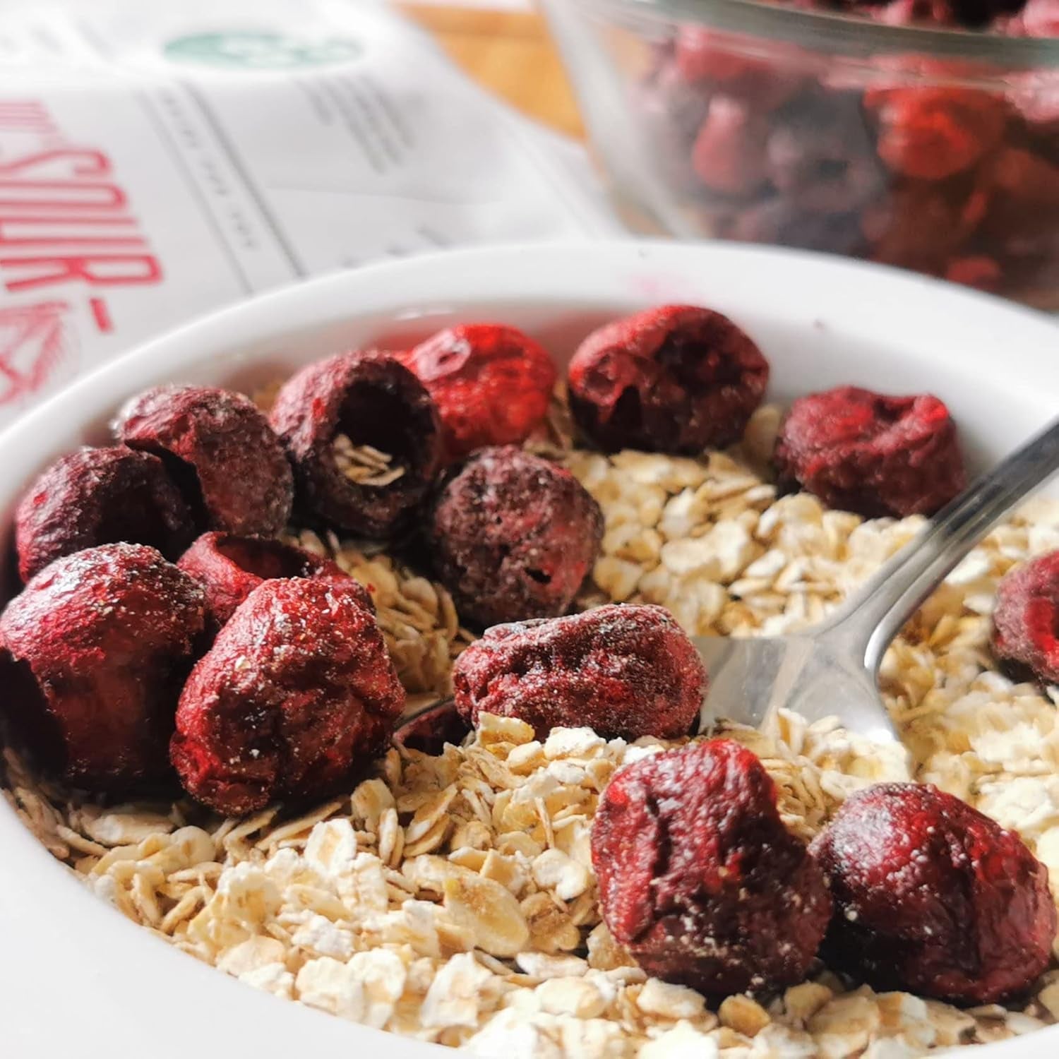 Cireșe liofilizate | Cireșe acre uscate | Fructe liofilizate | Fructe uscate liofilizate | Fructe liofilizate Cireșe uscate | Fur Smoothie Fructe liofilizate (90g) Produse deshidratate Naty Shop