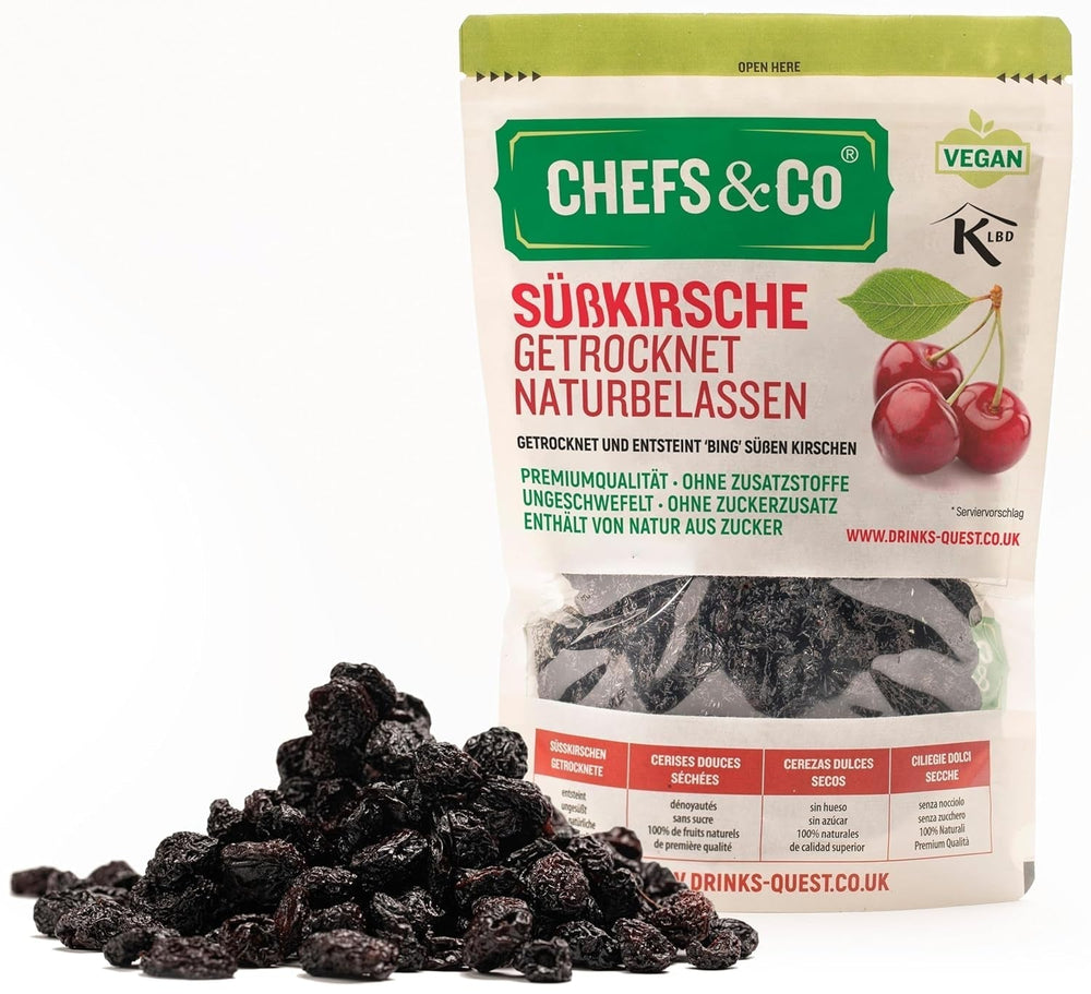 CIREȘE SECHETATE (NEUSCATE) -750g | cireșe dulci uscate și fără sâmburi | 100% naturale | calitate premium | fără aditivi, fără sulfurare și fără zahăr Produse deshidratate Naty Shop