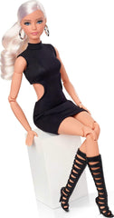 Barbie Basics Model 2 Collectible Doll with Blonde Hair, Black Mini Dress and Gladiator Boots, Universal Fit Fashion, Movable Body and Interchangeable Head, JBH71 Naty Shop Dolls