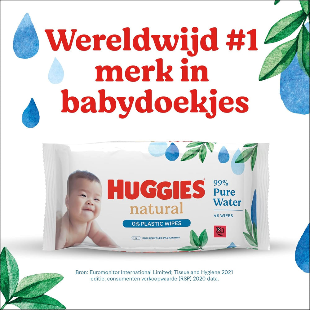 Huggies Naturally Biodegradable Wet Wipes for Sensitive Babies, 8 x 48 Wipes, Bulk Pack