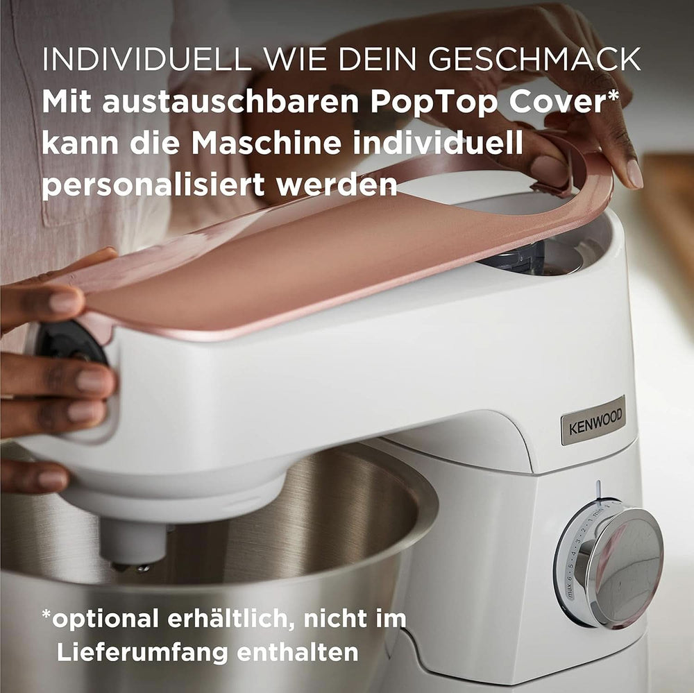 Kenwood Titanium Chef Baker KVC65.001WH, Küchenmaschine Mit Integrierter Waage, 1200 Watt, Inkl. 3-Teiligem Patisserie-Set, Spatula & Spritzschutz, Weiß Mother and Child Naty Shop
