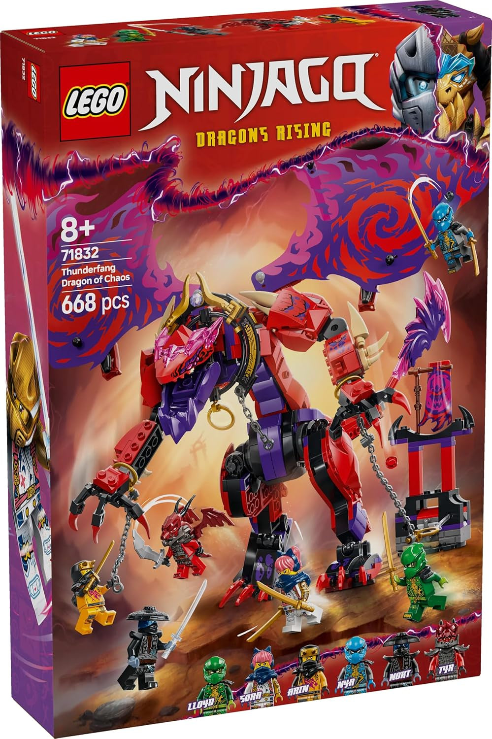 LEGO NINJAGO Chaos Dragon Thundertooth - Toy with 6 Ninja Minifigures - Role-Playing Building Set for Boys and Girls Ages 8+ - Gifts for Rise of the Dragons TV Series Fans 71832 Building Sets Beuche den LEGO-Store