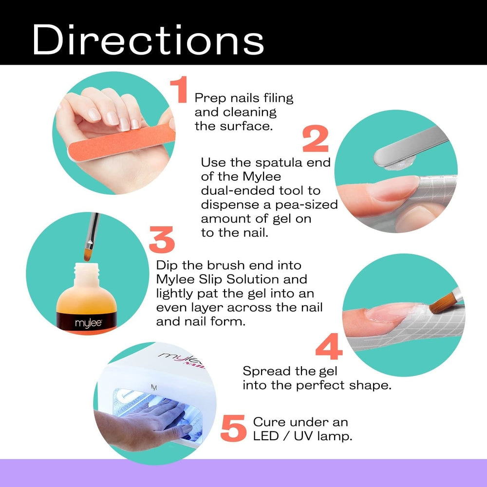 Mylee Magic Extender Gel Tool Mit Zwei Enden – 2 in 1 Pinsel & Spachtel Für UV/ LED Nagelkunst, Nagelspitzen & Für Extensions