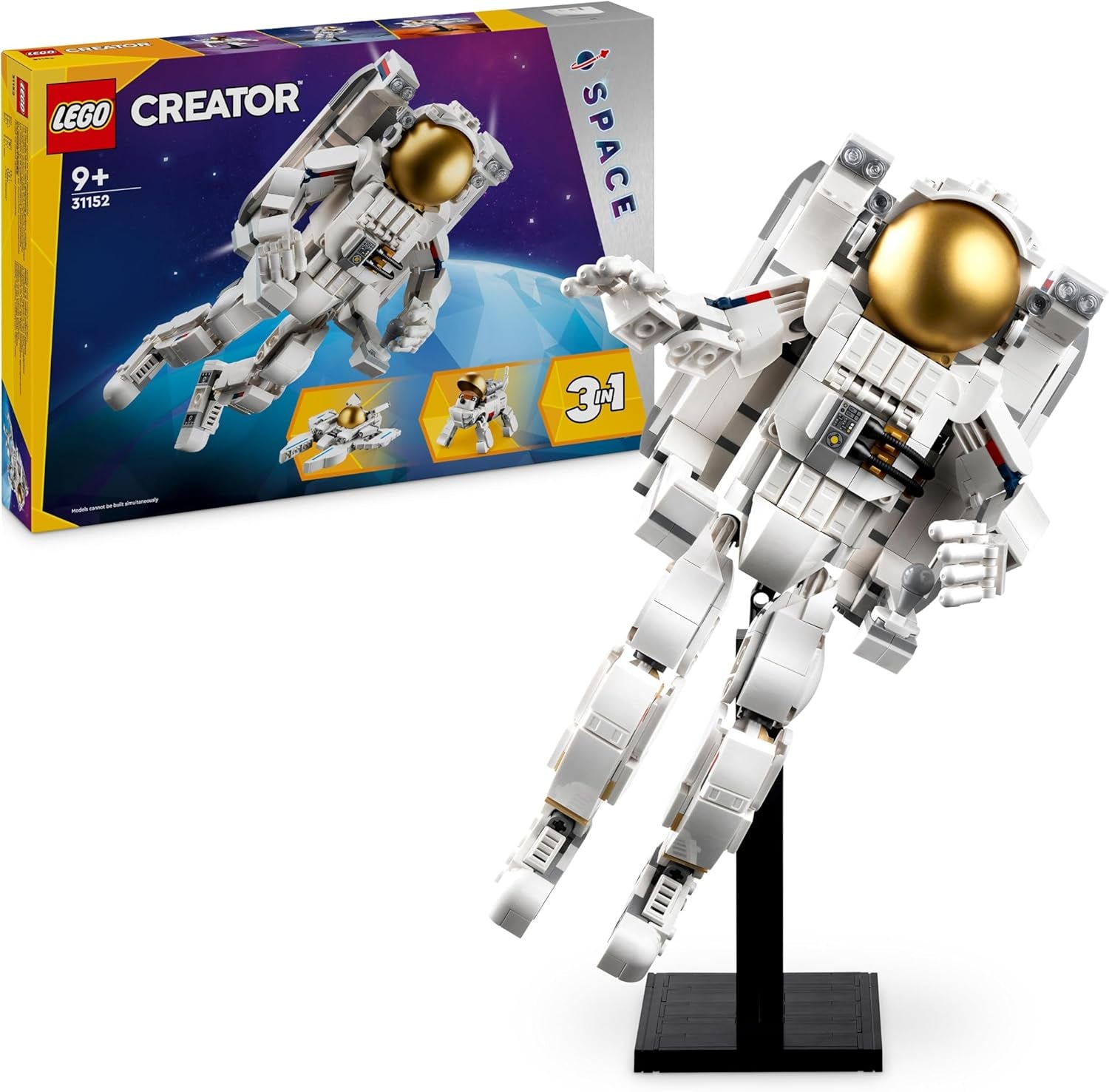 LEGO Creator 3In1 Space Astronaut Toy, Dog and Spaceship Model Kit for Kids, Kindergarten Decorations, Creative Gift for Boys and Girls 9 Years Old 31152 Building Sets Besuche den LEGO-Store Single